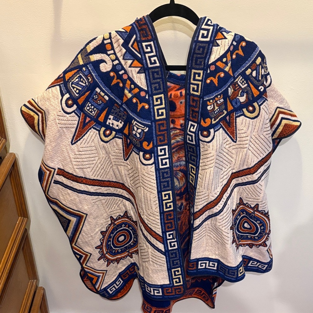 Geometric Patterned Poncho - image 1